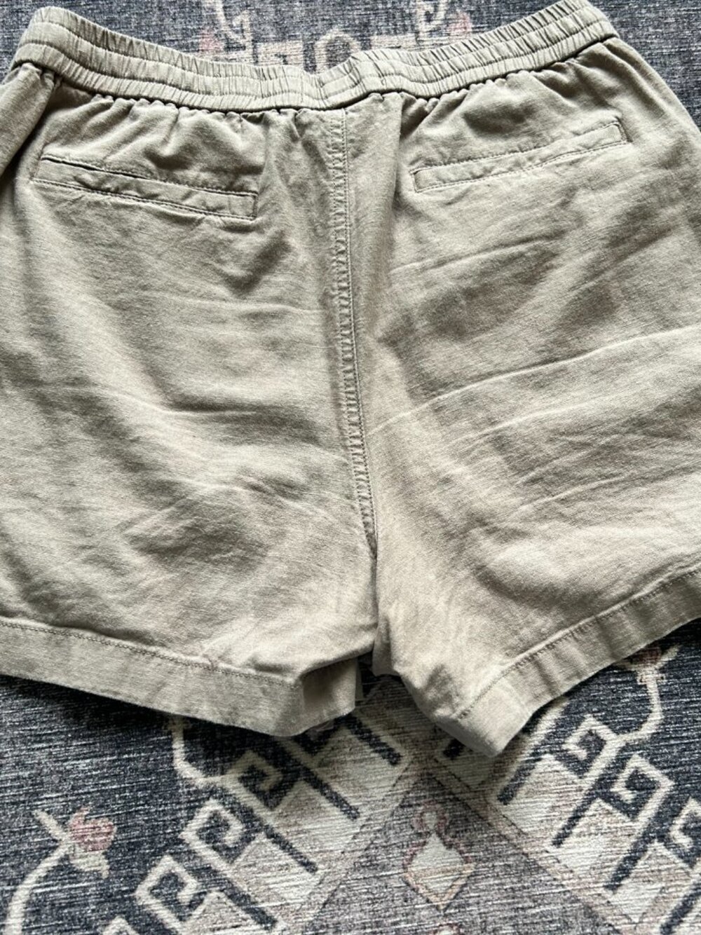 L.T.J. Drawstring Linen Blend Shorts Size M Sage NWOT - Picture 3 of 3